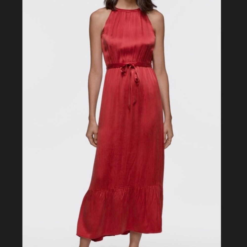 87% off NWT crimson satin dress